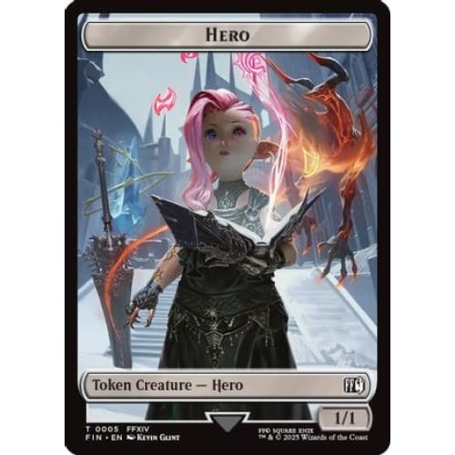 Hero (0005) // Moogle (0011) Double-Sided Token (FIN-5 11)