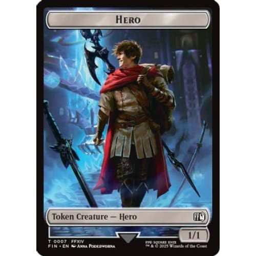 Hero (0007) // Wizard (0015) Double-Sided Token (FIN-7 15)