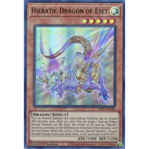 Hieratic Dragon of Eset (GFTP-EN049) Ultra Rare 1st Edition
