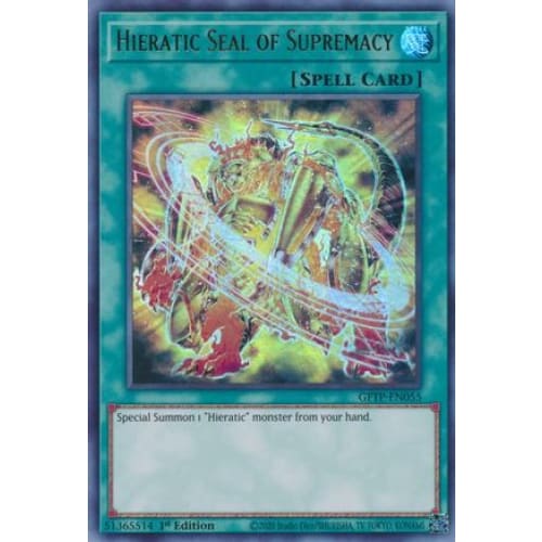 Hieratic Seal of Supremacy (GFTP-EN055) Ultra Rare 1st