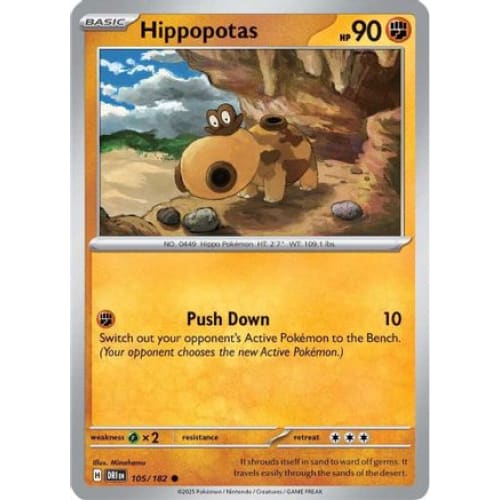 Hippopotas (105) Common Reverse Holofoil - Single