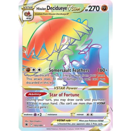 Hisuian Decidueye VSTAR (195/189) Holo Rare Holofoil