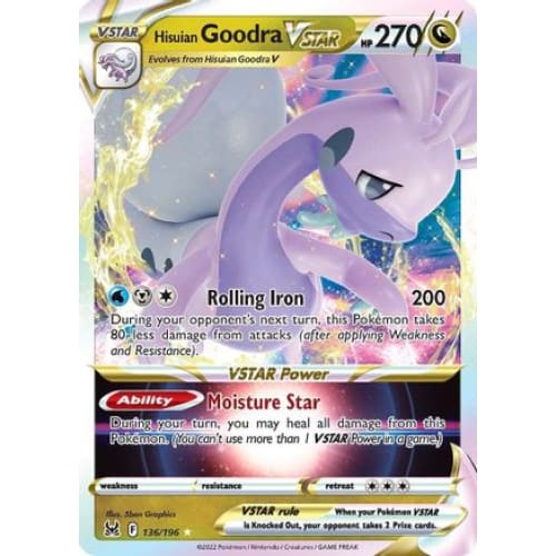 Hisuian Goodra VSTAR (136/196) Rare Holo Holofoil - Single