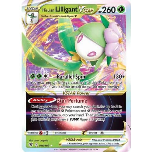 Hisuian Lilligant VSTAR (018/189) Rare Holo Holofoil