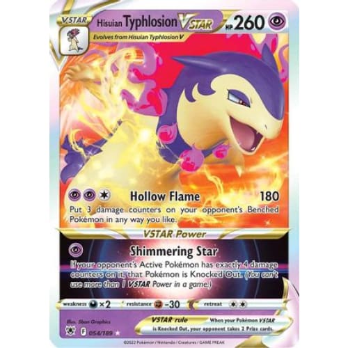 Hisuian Typhlosion VSTAR (054/189) Rare Holo Holofoil
