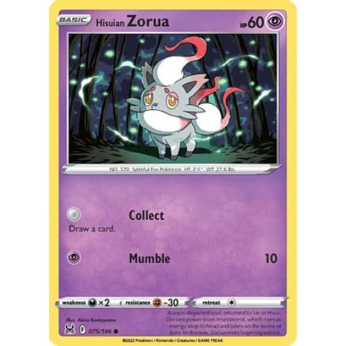 Hisuian Zorua (075/196) Common Reverse Holofoil - Single