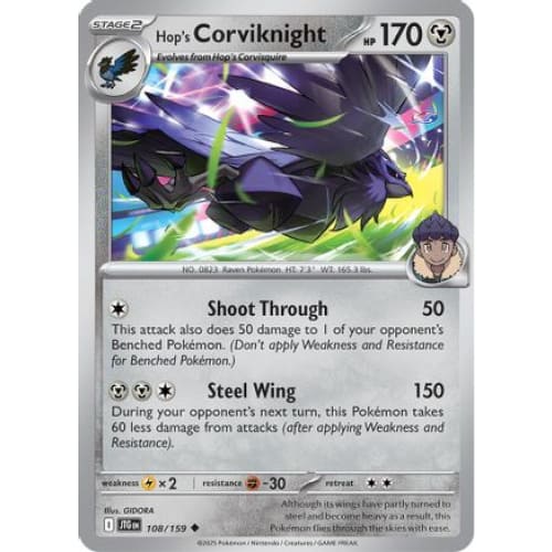 Hop’s Corviknight (108) Uncommon - Single