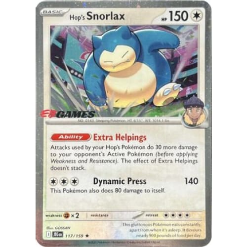 Hop’s Snorlax - 117/159 (EB Games) (Cosmos Holo) (117)