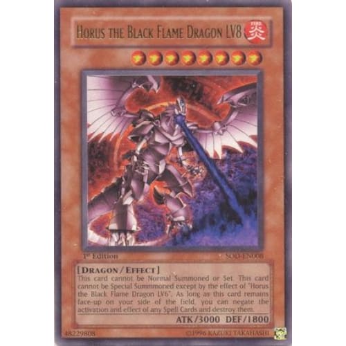 Horus the Black Flame Dragon LV8 (SOD-EN008) Ultra Rare