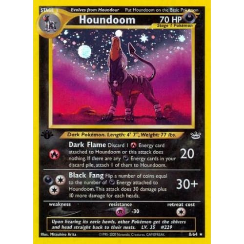 Houndoom (008/064) Holo Rare 1st Edition Holofoil - Single