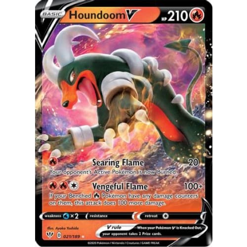 Houndoom V (021/189) Holo Rare Holofoil - Single