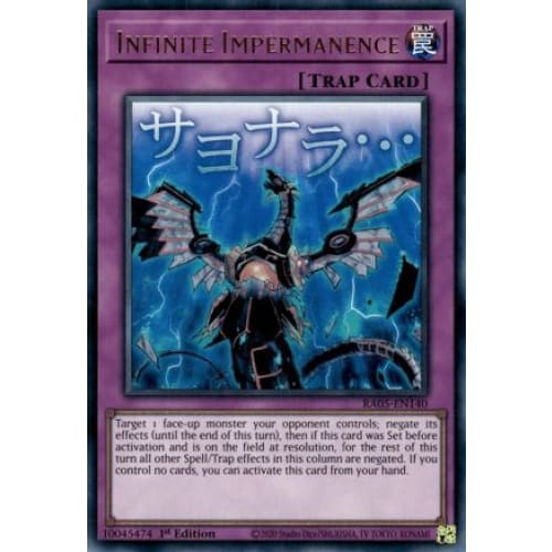 Infinite Impermanence - RA05-EN140 Ultra Rare 1st Edition