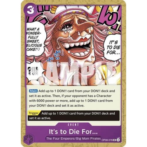 It’s to Die For OP08-076 UC Two Legends - Single