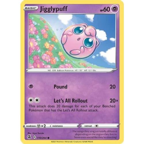 Jigglypuff (110/264) Common Reverse Holofoil - Single