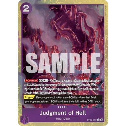Judgment of Hell (Alternate Art) OP02-089 R Premium Booster
