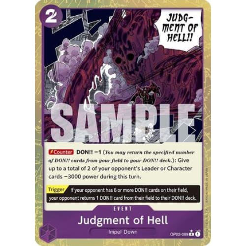 Judgment of Hell (Textured Foil) OP02-089 R Premium Booster