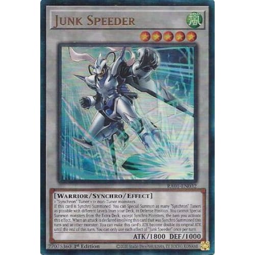 Junk Speeder (PUR) - RA01-EN032 Prismatic Ultimate Rare 1st