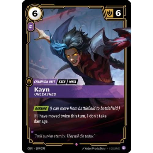 Kayn - Unleashed (189/298) - Origins Foil - Single