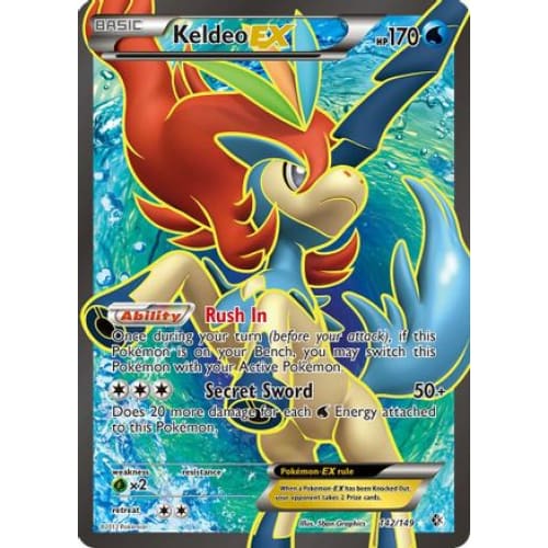 Keldeo-EX (142/149) Ultra Rare Holofoil - Single