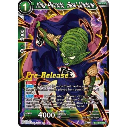 King Piccolo Seal Undone (Dawn of the Z-Legends Pre-Release