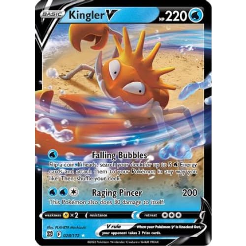 Kingler V (028/172) Holo Rare Holofoil - Single