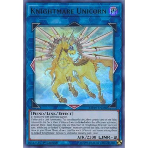 Knightmare Unicorn (MP19-EN028) Ultra Rare 1st Edition