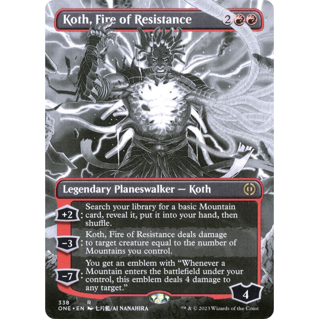 Koth Fire of Resistance (ONE-338): (Showcase) (Borderless)