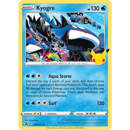 Kyogre (003/025) Rare Classic Holofoil - Single