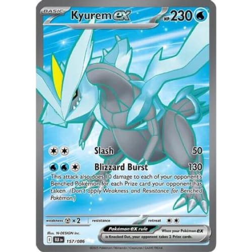 Kyurem ex - 157/086 (157) Secret Rare Holofoil - Single