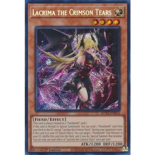 Lacrima the Crimson Tears - ROTA-EN014 Secret Rare 1st