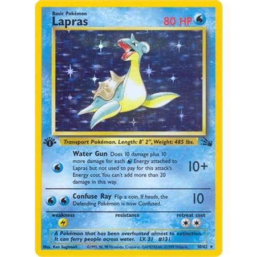 Lapras (010/062) Holo Rare 1st Edition Holofoil - Single