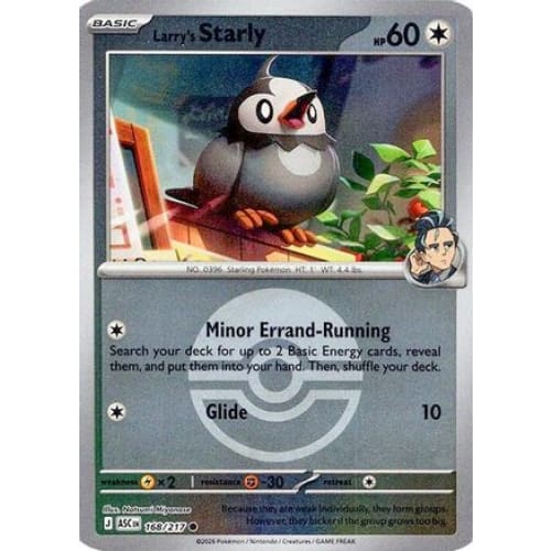 Larry’s Starly (Poke Ball) (168) Common Reverse Holofoil