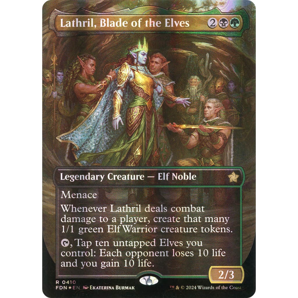 Lathril Blade of the Elves (FDN-410) (Borderless) Foil