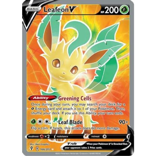 Leafeon V (166/203) Ultra Rare Holofoil - Single
