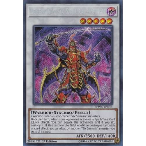 Legendary Six Samurai - Shi En (SPWA-EN011) Secret Rare 1st