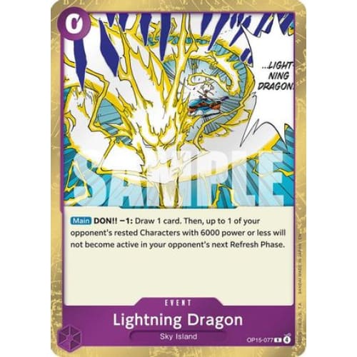 Lightning Dragon OP15-077 R Adventure on Kami’s Island Foil