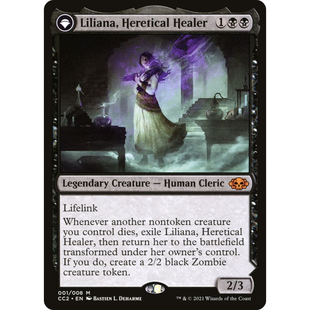 Liliana Heretical Healer // Defiant Necromancer (CC2-001):