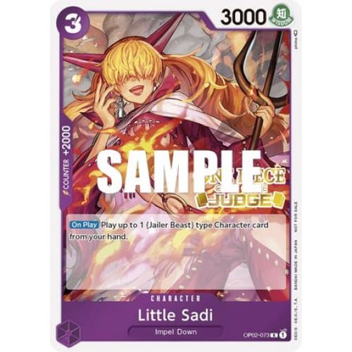 Little Sadi (Judge) OP02-073 PR One Piece Promotion Cards