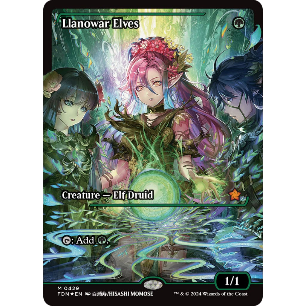 Llanowar Elves (FDN-429): (Showcase) Foil - Single