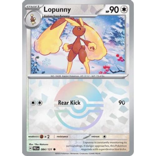 Lopunny (Poke Ball Pattern) (84) Common Holofoil - Single