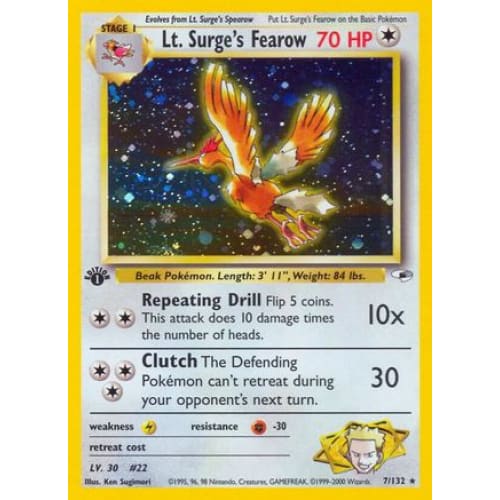 Lt. Surge’s Fearow (007/132) Holo Rare 1st Edition Holofoil