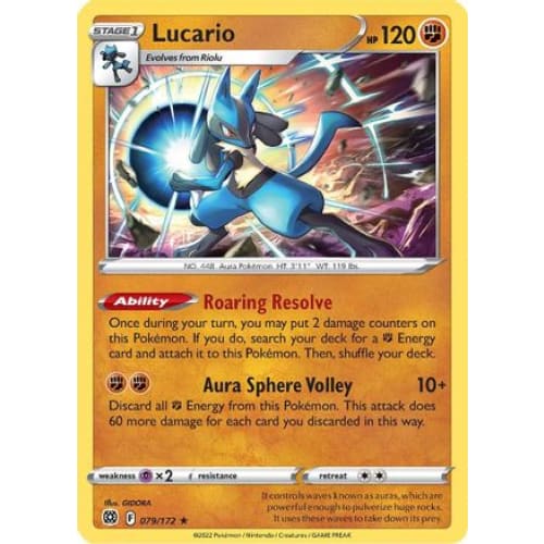 Lucario (079/172) Holo Rare Holofoil - Single