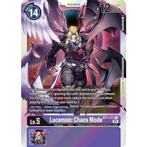 Lucemon: Chaos Mode (BT7-111 SEC) Secret Rare Foil - Single