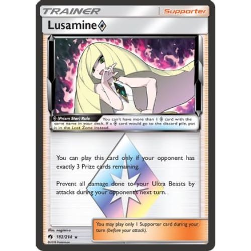 Lusamine ◇ (182/214) Rare Prism Star Holofoil - Single