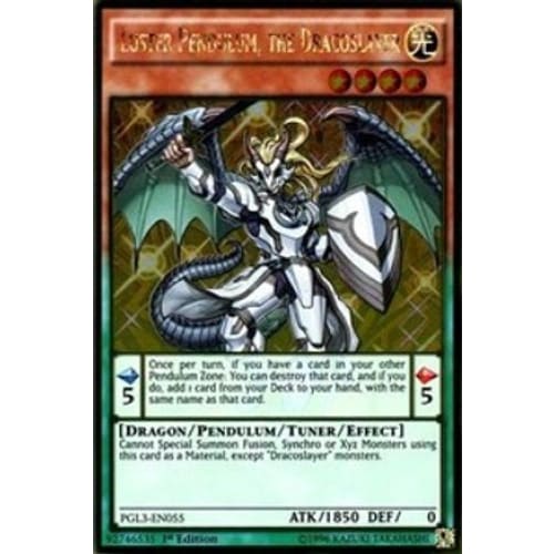Luster Pendulum the Dracoslayer (PGL3-EN055) Gold Rare 1st