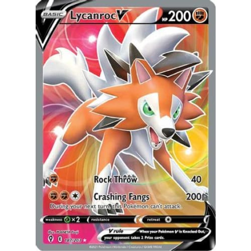 Lycanroc V (187/203) Ultra Rare Holofoil - Single