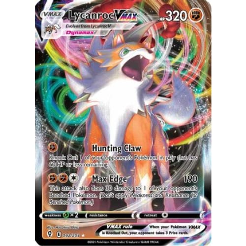 Lycanroc VMAX (092/203) Holo Rare Holofoil - Single