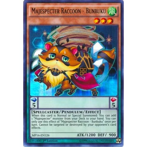 Majespecter Raccoon - Bunbuku (MP16-EN126) Ultra Rare