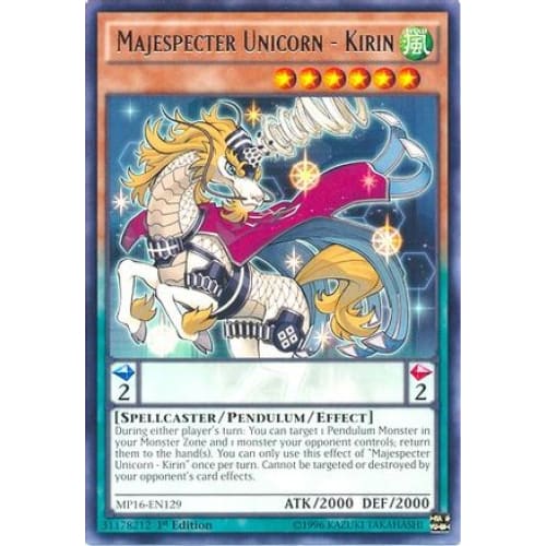 Majespecter Unicorn - Kirin - MP16-EN129 Rare 1st Edition