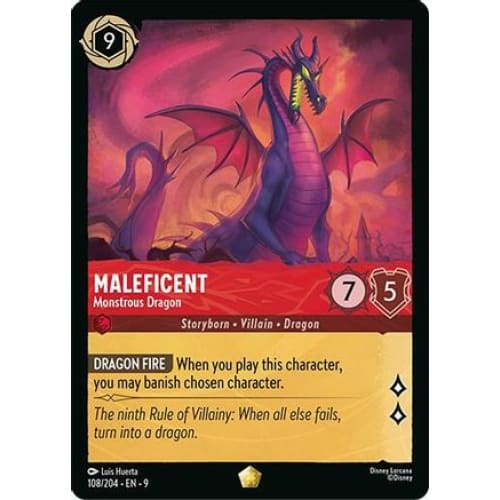 Maleficent - Monstrous Dragon (108/204) - Fabled Cold Foil